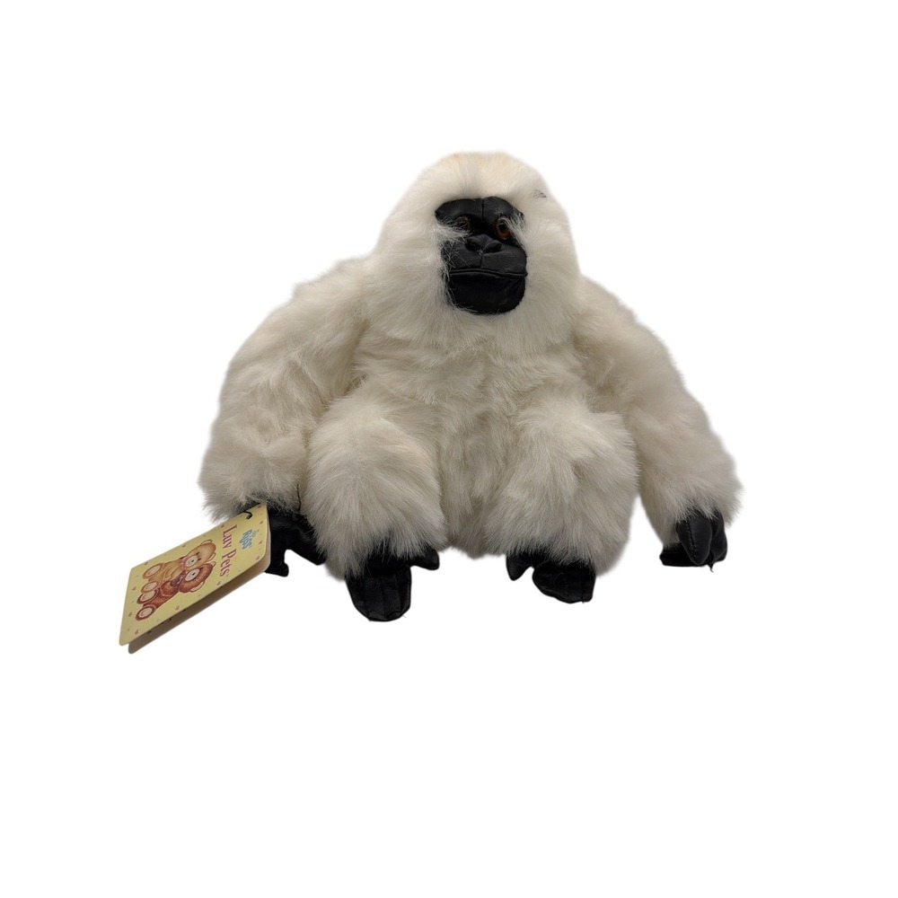 Russ Berrie Luv Pets White Gorilla Plush Stuffed Animal Vintage Cream Monkey NWT
